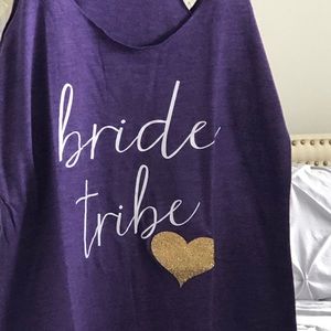 Bride tribe purple tank top SZ S